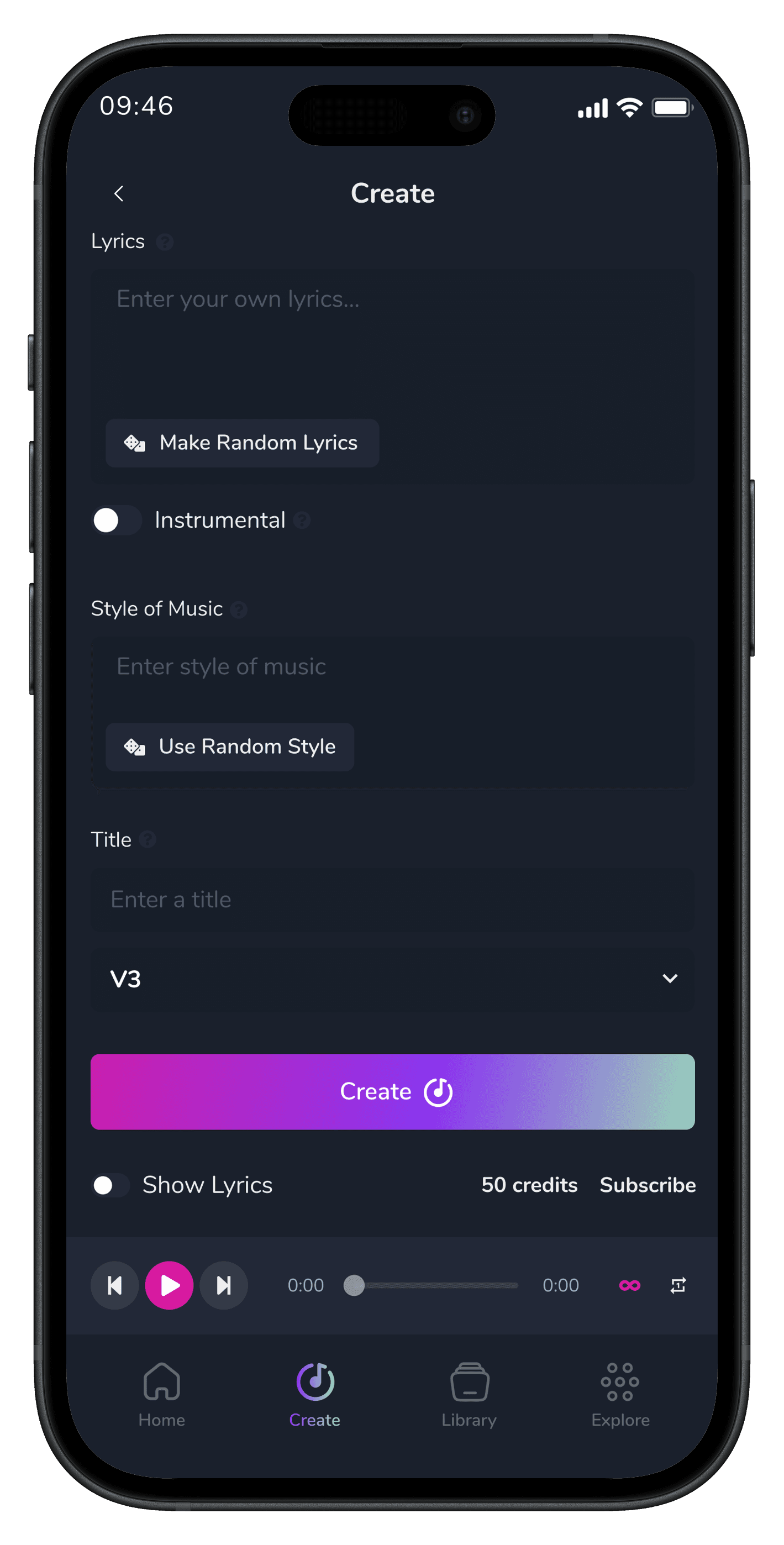 AI Create Music Mobile App — 5