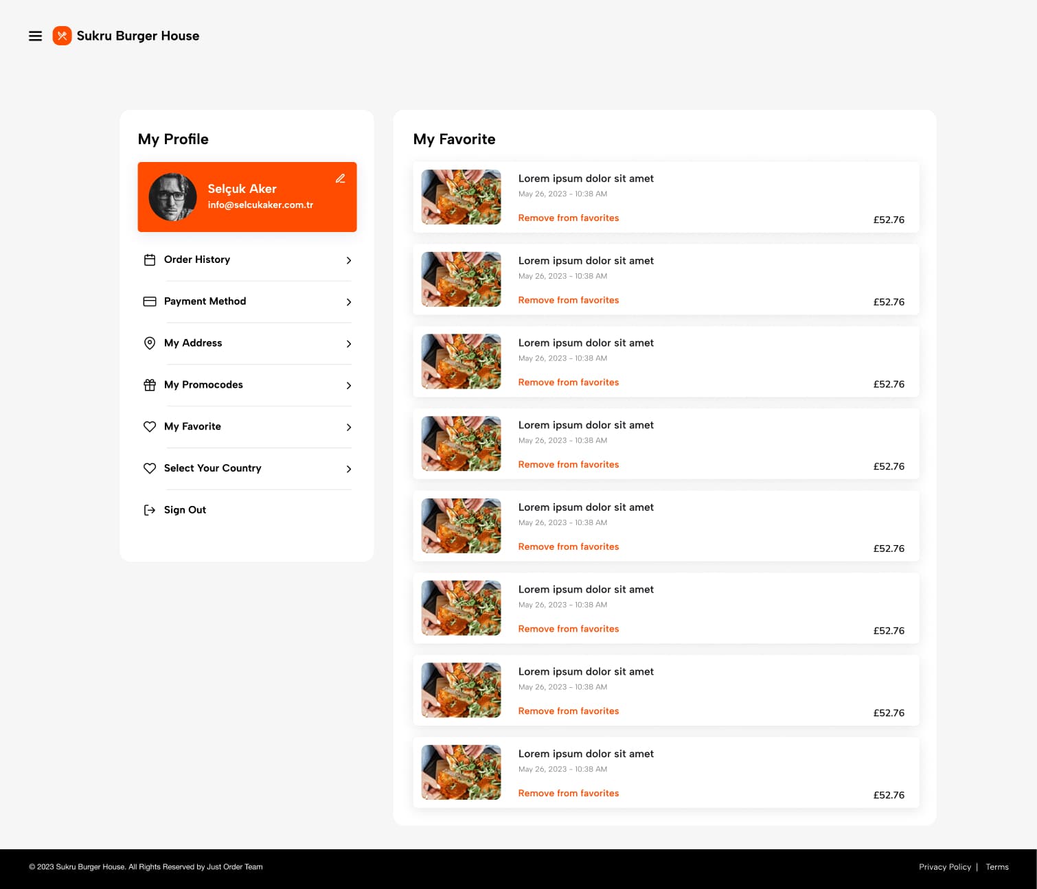 Food Order — project detail 6, Selçuk Aker