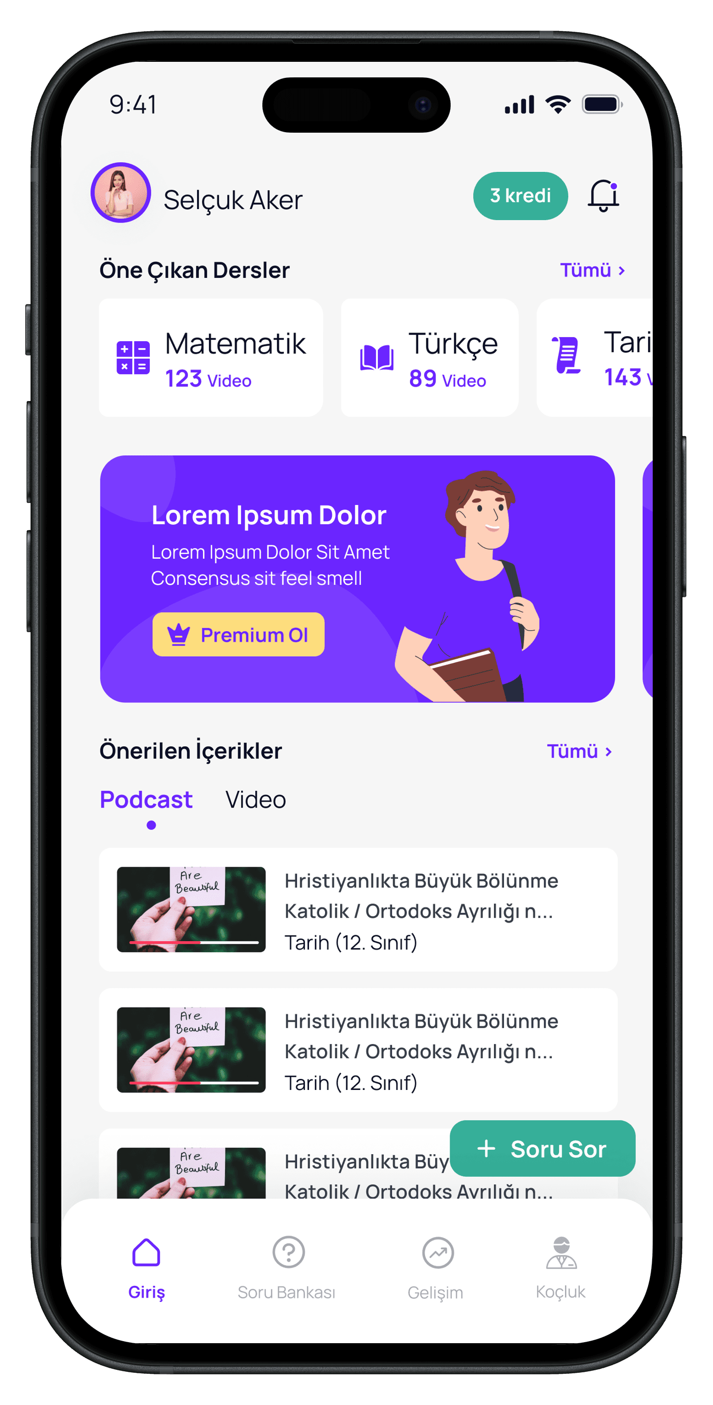 Question Based Education App — 1