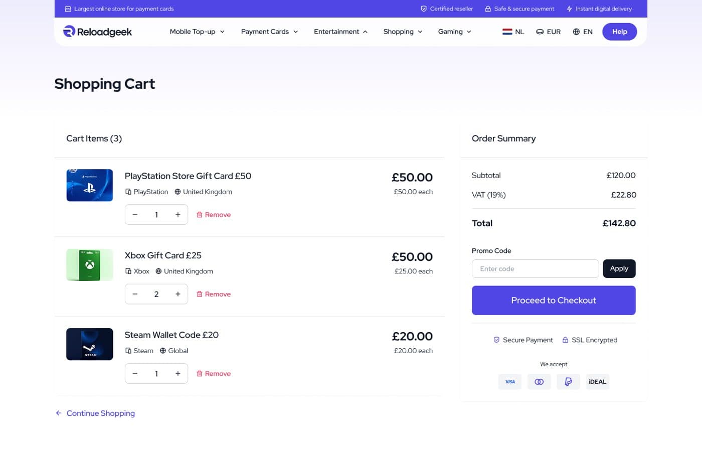 ReloadGeek Desktop Website — 1