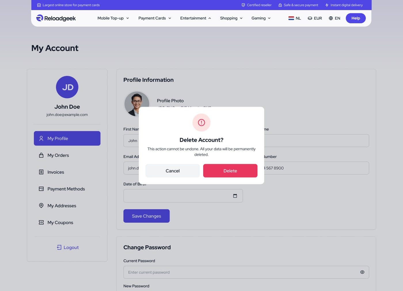 ReloadGeek Desktop Website — 7