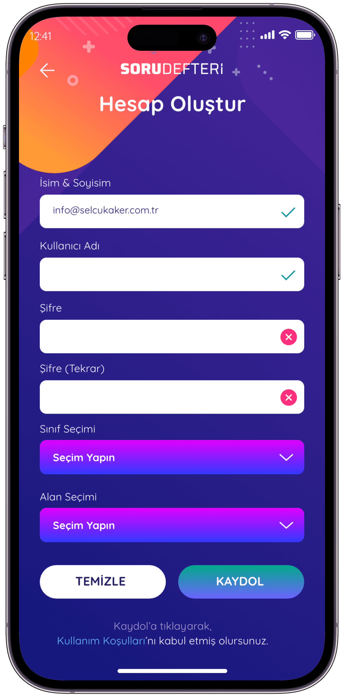 Soru Defteri Q&A App — 20