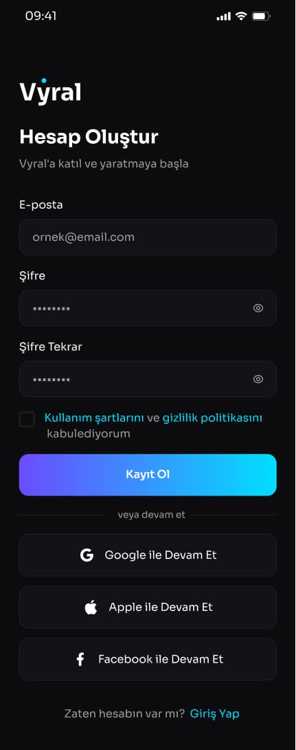 Vyral App — Mobil Uygulama tasarımı, detay 7, Selçuk Aker