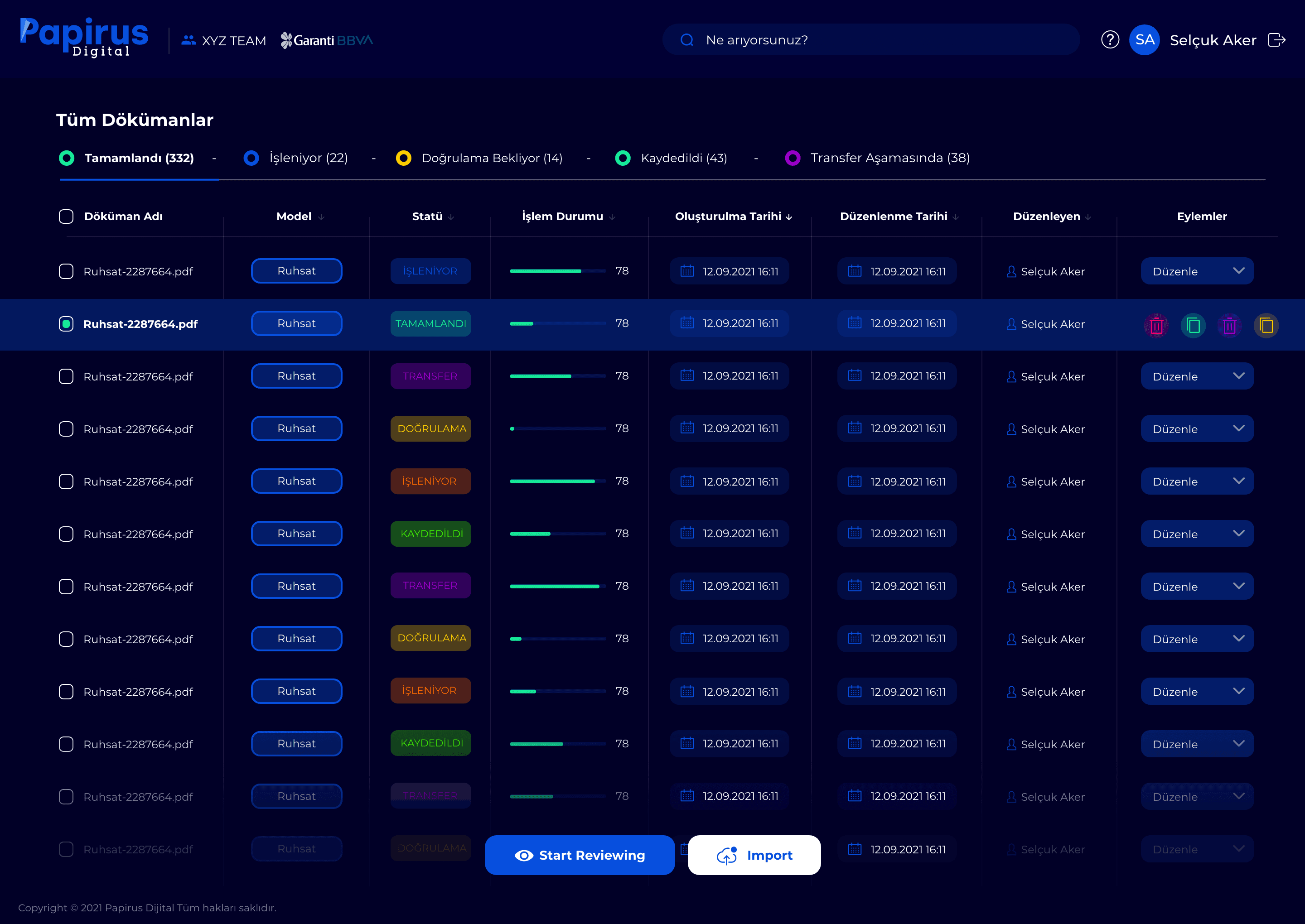 Papirus Digital — SaaS & Dashboard tasarımı, detay 2, Selçuk Aker