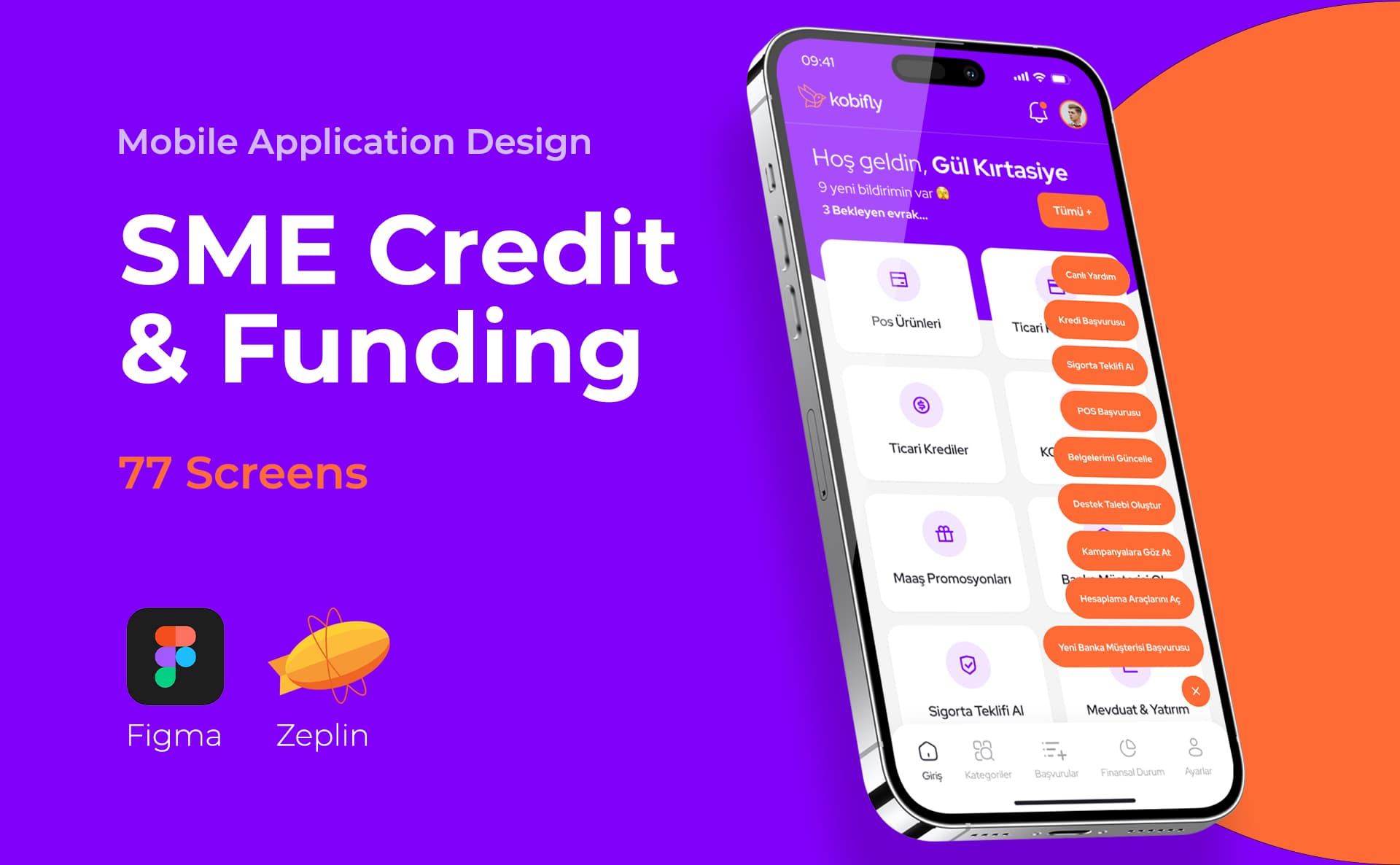 KobiFly App — Mobil Uygulama UI/UX tasarımı