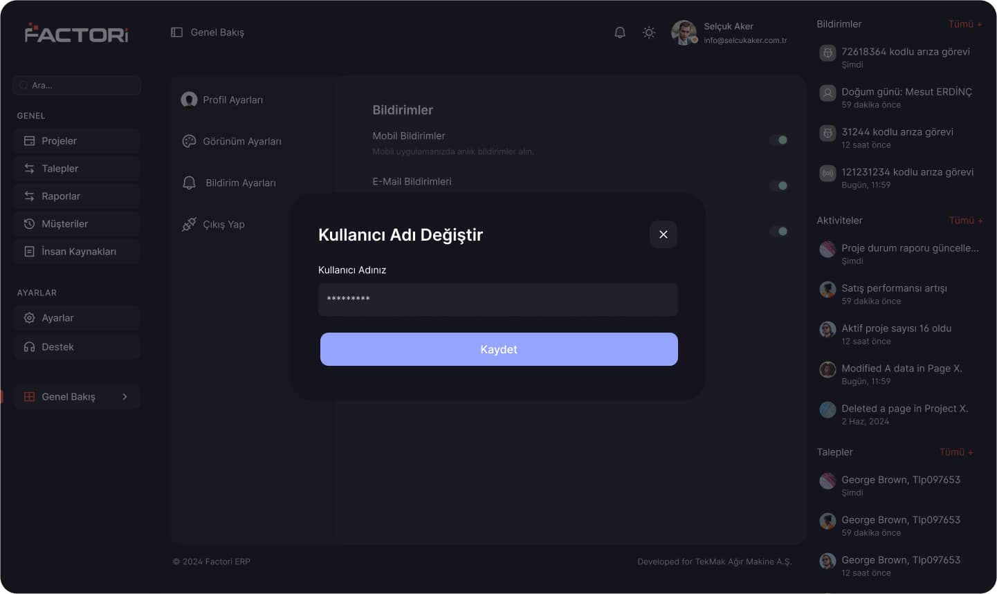 ERP Software — project detail 2, Selçuk Aker