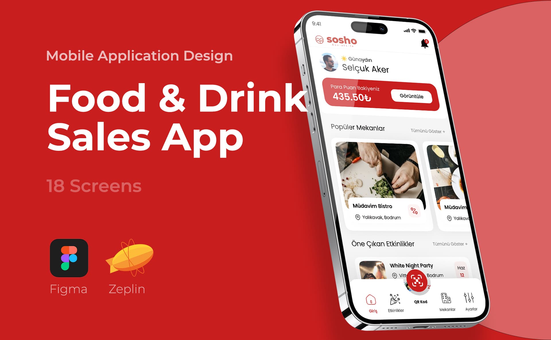 Food & Drink Discount App — Mobile App, Selçuk Aker