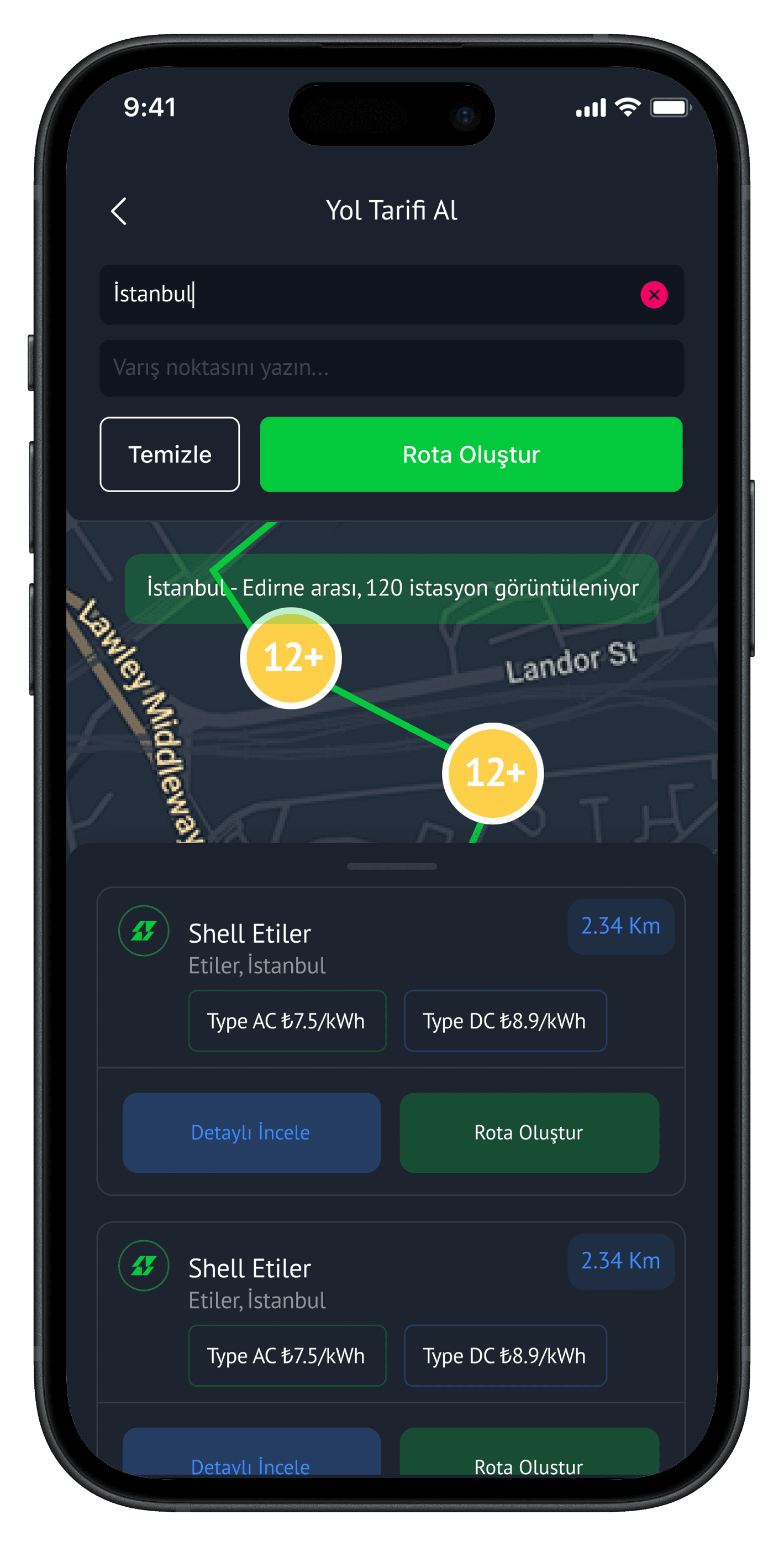 Car Charging Stations App — project detail 16, Selçuk Aker