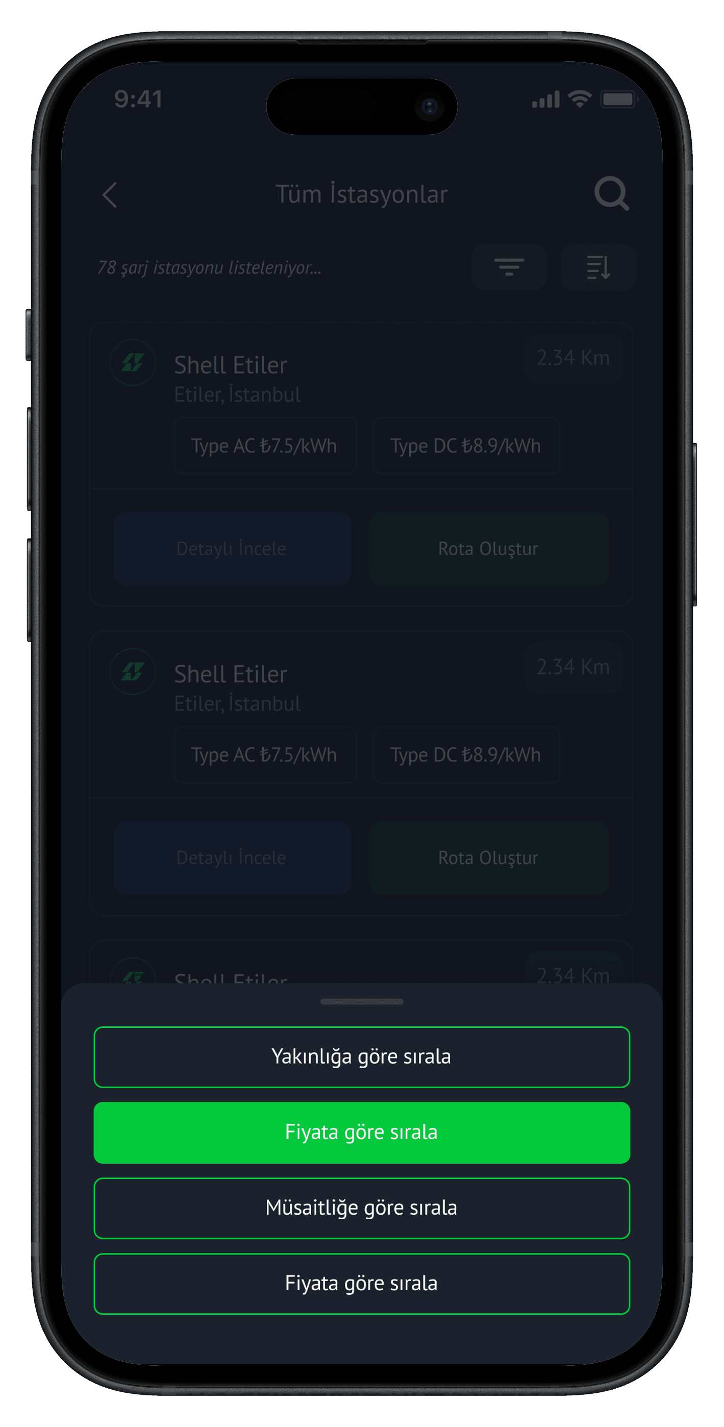 Car Charging Stations App — project detail 18, Selçuk Aker