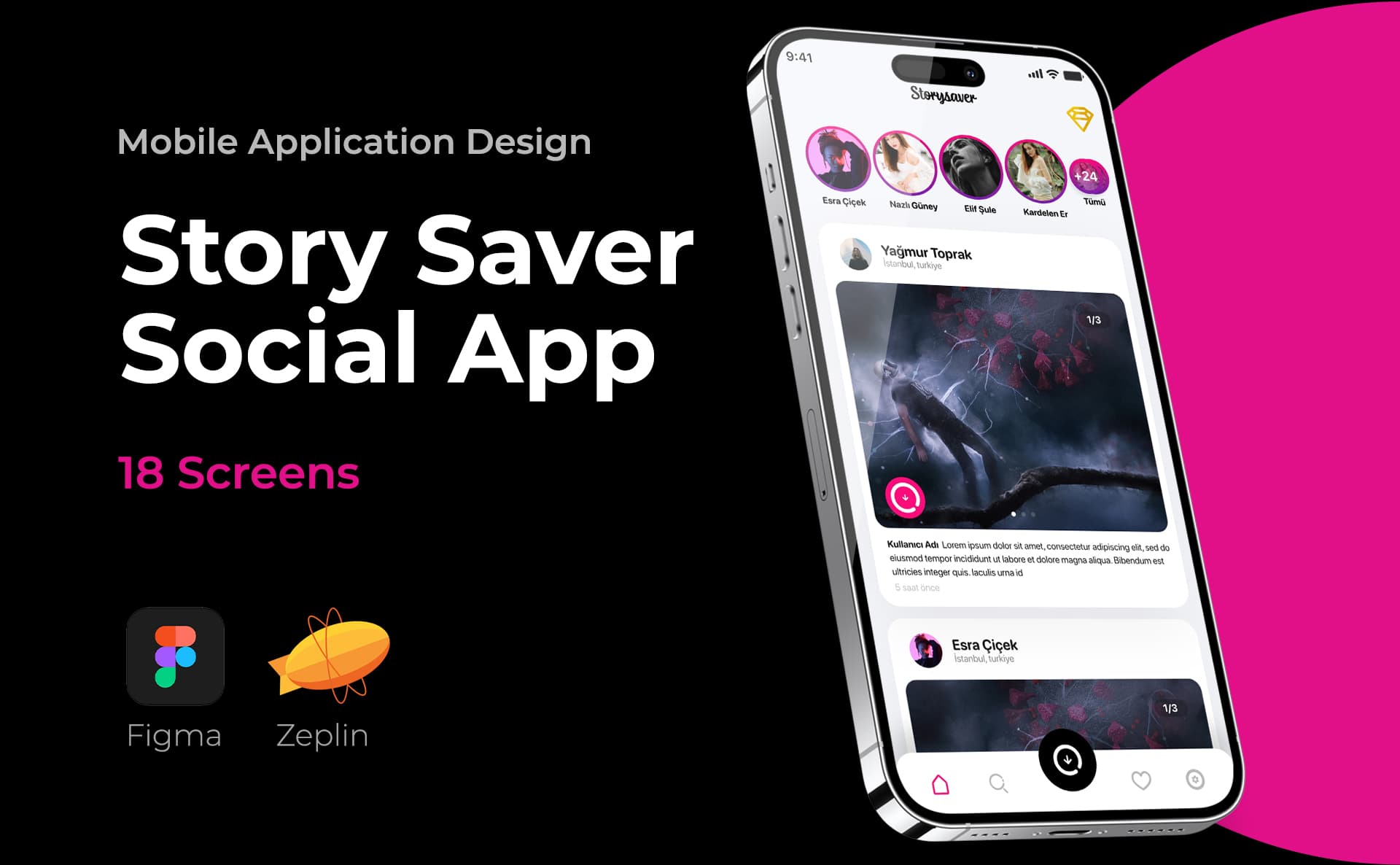 Story Saver Social App — Mobile App, Selçuk Aker