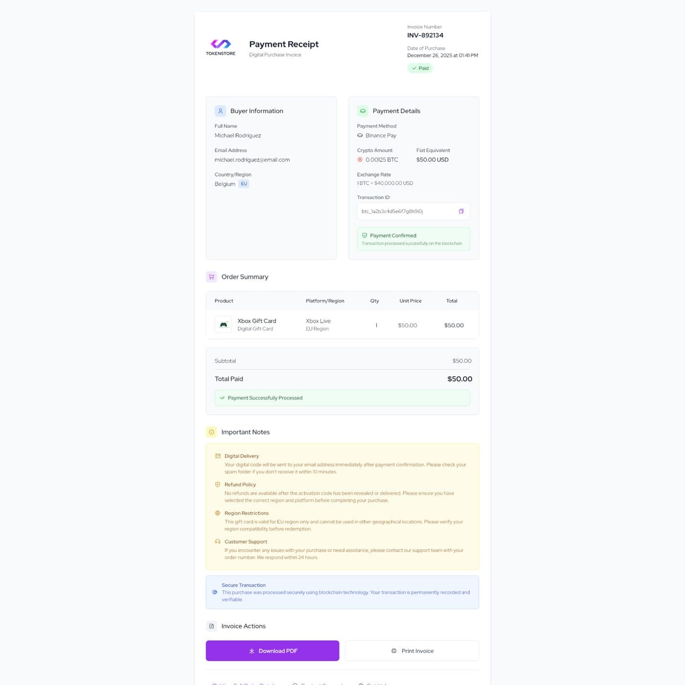 TokenStore — project detail 5, Selçuk Aker