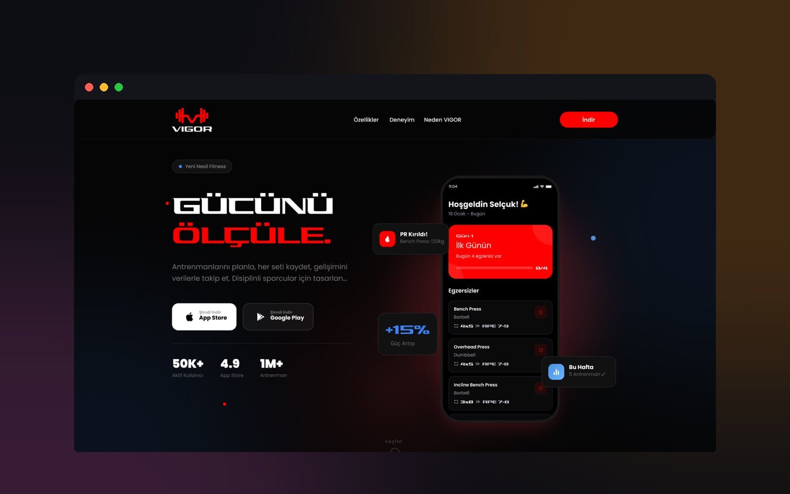 Vigor Gym — Landing — Website, Selçuk Aker