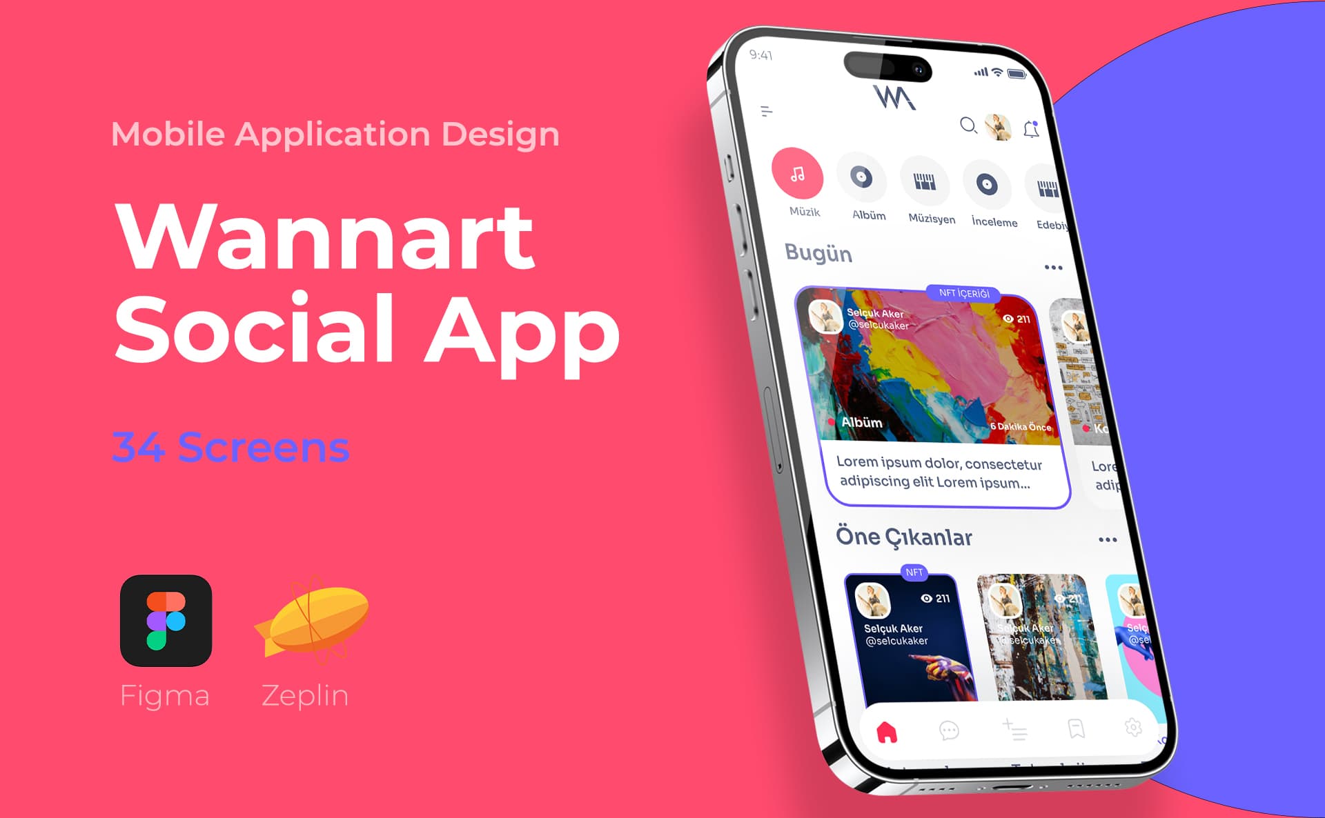 Wannart Social App — Mobile App, Selçuk Aker