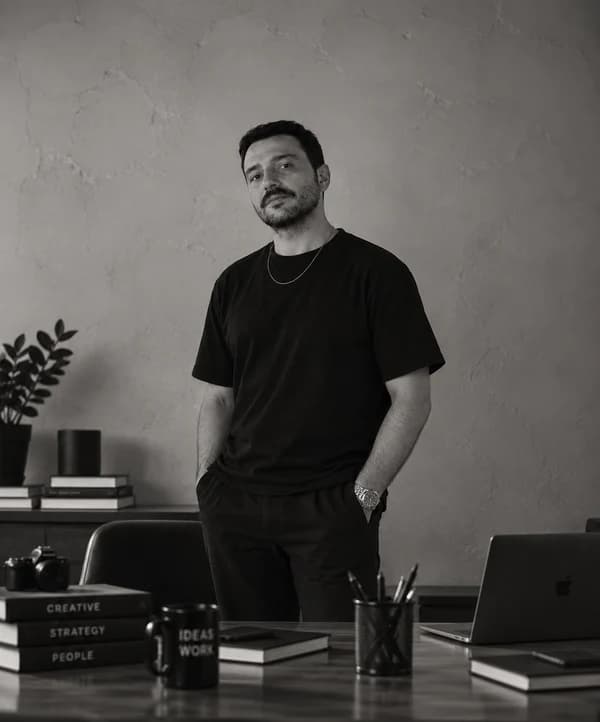 Selçuk Aker, çalışma masasının başında