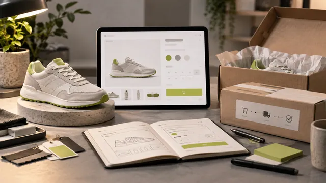 Bir ürünün fiziksel örneği, e-ticaret ürün sayfası ve satın alma bilgileri