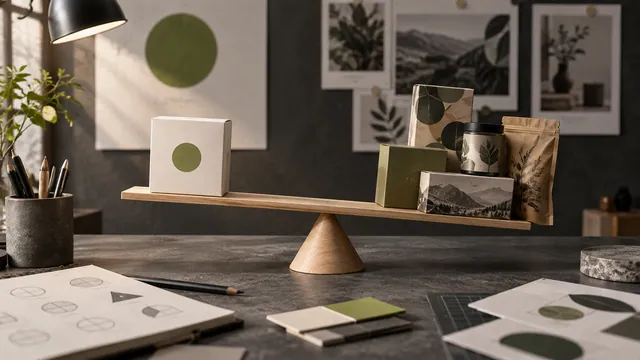 Az sayıda biçim ve renkle hazırlanan minimalist logo uygulamaları ve görsel denge çalışması