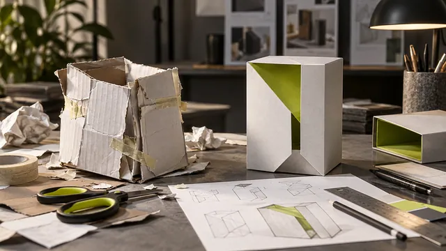 Düzensiz hazırlanmış ambalaj ile üretime uygun temiz prototipin karşılaştırılması