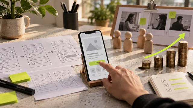 Kâğıt wireframe ile telefon prototipinin kullanıcı testi sırasında değerlendirilmesi