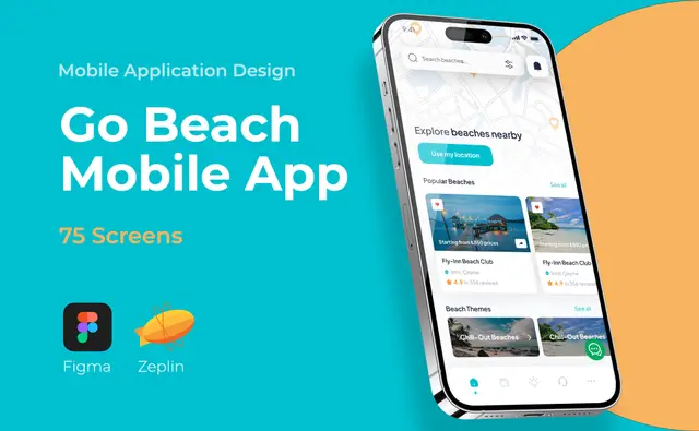 Go Beach Mobile App — Mobil Uygulama UI/UX tasarımı