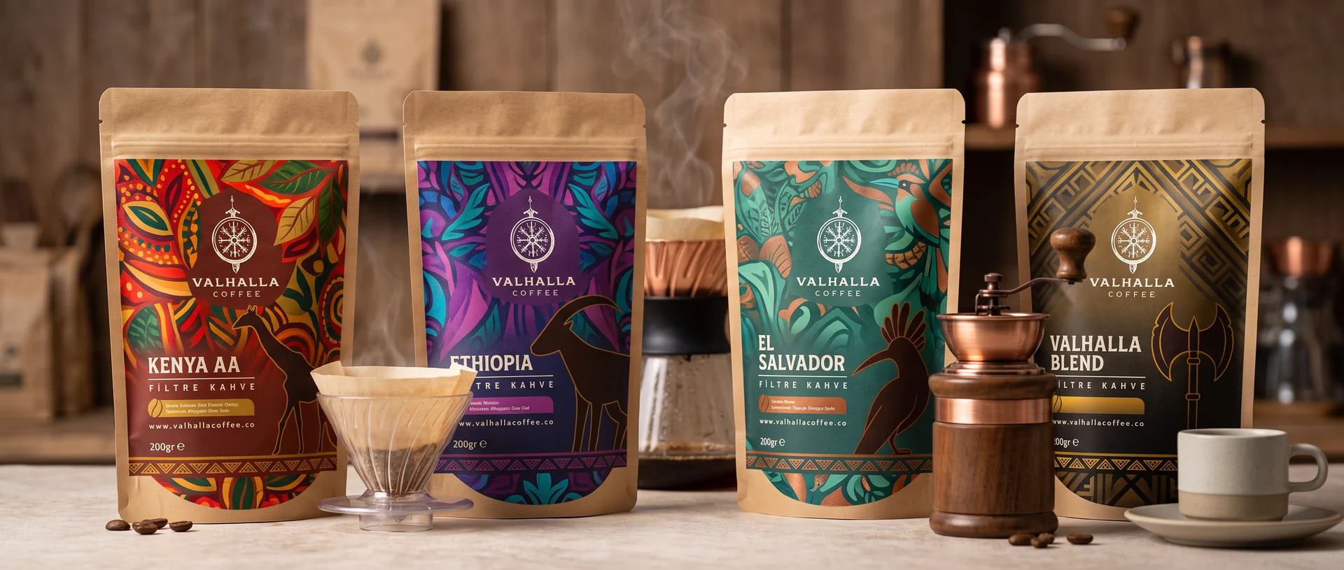 Valhalla Coffee — Ambalaj Tasarımı, Selçuk Aker