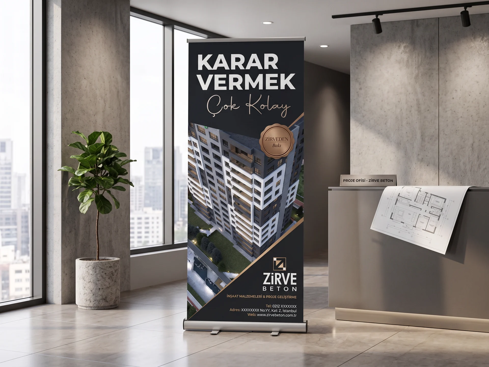 Zirve Beton — Zirveden Batı — Roll-up Tasarımı, Selçuk Aker